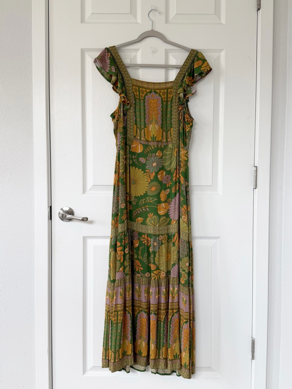 Nine Lives Bazaar Nirvana Collection Peacock & Floral Print Midi Dress - Picture 3 of 10
